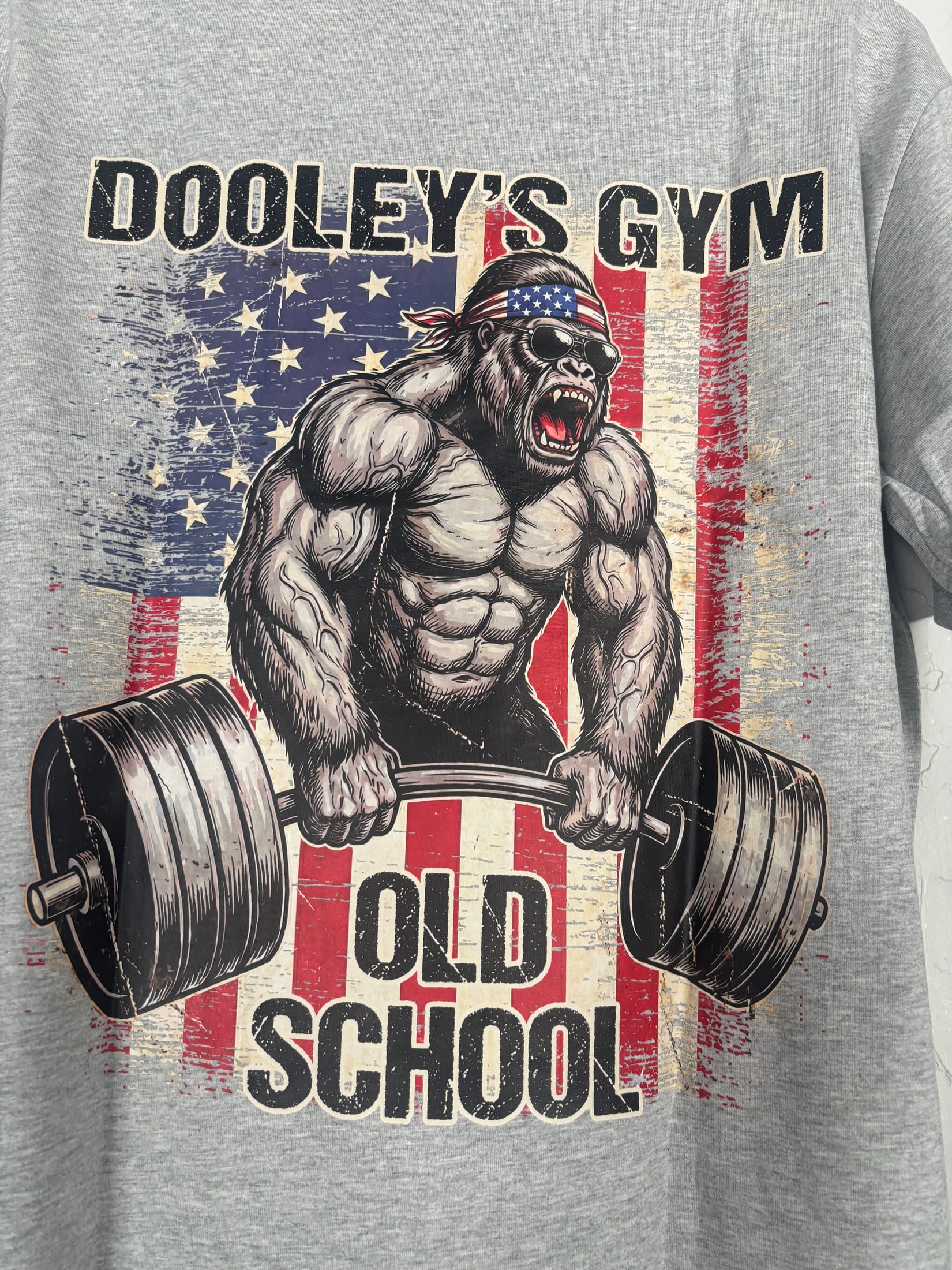 Dooley’s Gym old-school gorilla shirt design